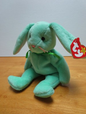 green bunny beanie baby