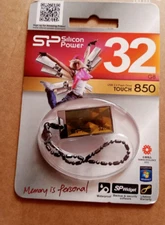 9Pc Lot- SP Silicon Power Touch 850 USB 2.0 32GB Flash Drive metal case- NEW