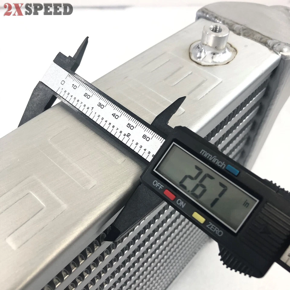 Tubo y aleta intercooler aluminio pulido montaje frontal 18"x13"x3" 2,5" I&O YCZ-037 Foto 2 de 4