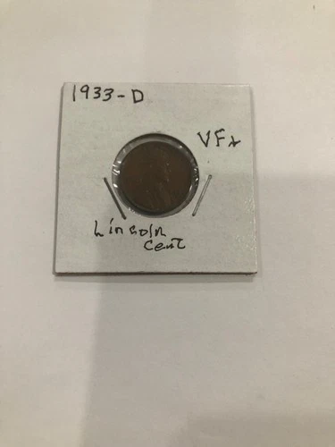 1933-D Lincoln cent penny VF+