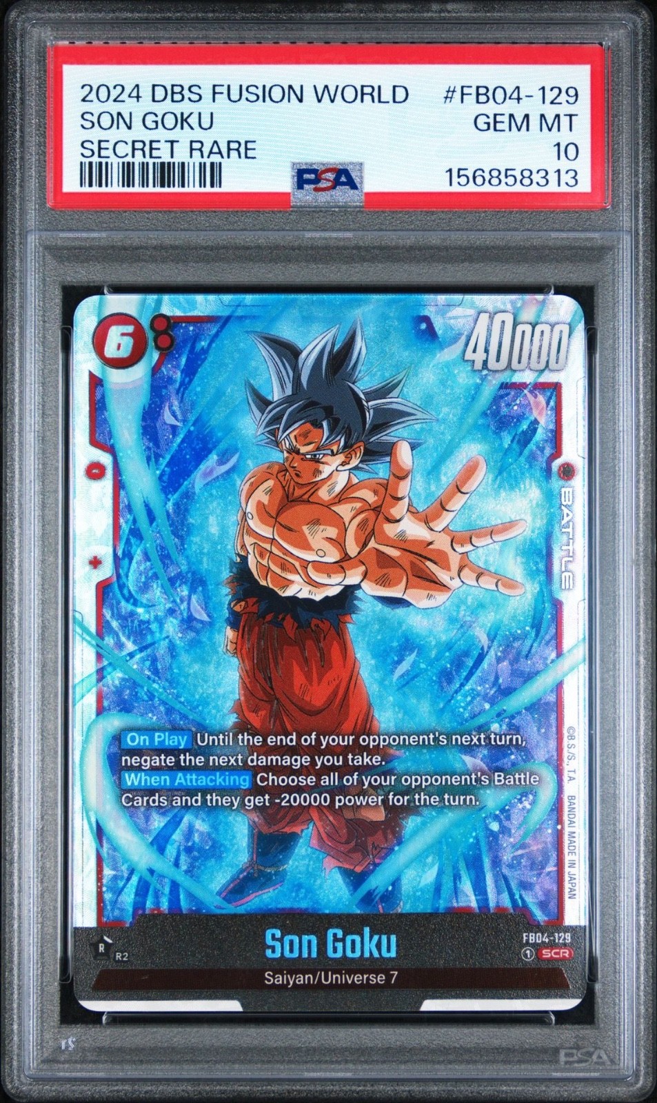 Dragon Ball Super DBS Fusion World Son Goku Secret Rare #FB04-129 PSA 10 Gem