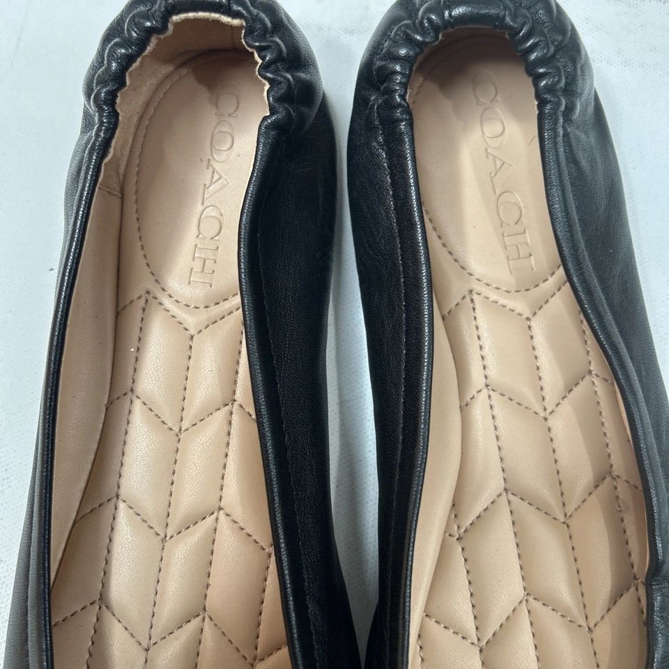 Coach Size 7B Black Bonnie Ballet Leather Shoes Authentic - Image 2 of 4