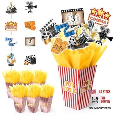 LemonRoad 6 Sets 74 Pcs Movie Night Party Centerpieces Movie Night Theme