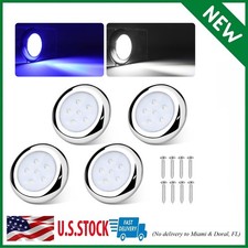 3inch RGBW Boat Courtesy Lights, IP68 Waterproof White  Blue, 4 PCS
