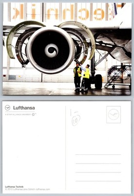Lufthansa Technik Jet Engine Maintenance Postcard 2010 Aviation Photo