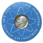 1964-65 New York World's Fair 1960 10c Roosevelt SILVER Dime Atomic Energy Comm