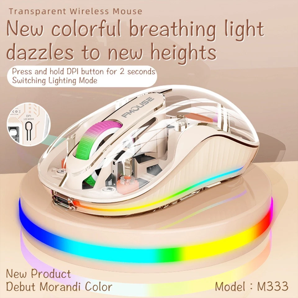 Stylish Wireless Gaming Mouse M333 with Silent Click and DPI Adjustments - Image 2 of 4