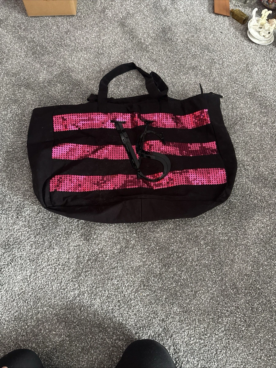 Grand Sac Fourre-tout Victoria's Secret - Rose Love Pink - Toile - Week-end/gym/plage