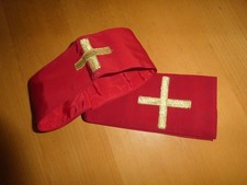 Manipel - Zubehör für Messgewand Priestergewand - rot-gold