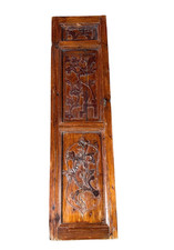 10 Antique Hand Carved Wood Chinese Wall Hanging 49.5" H