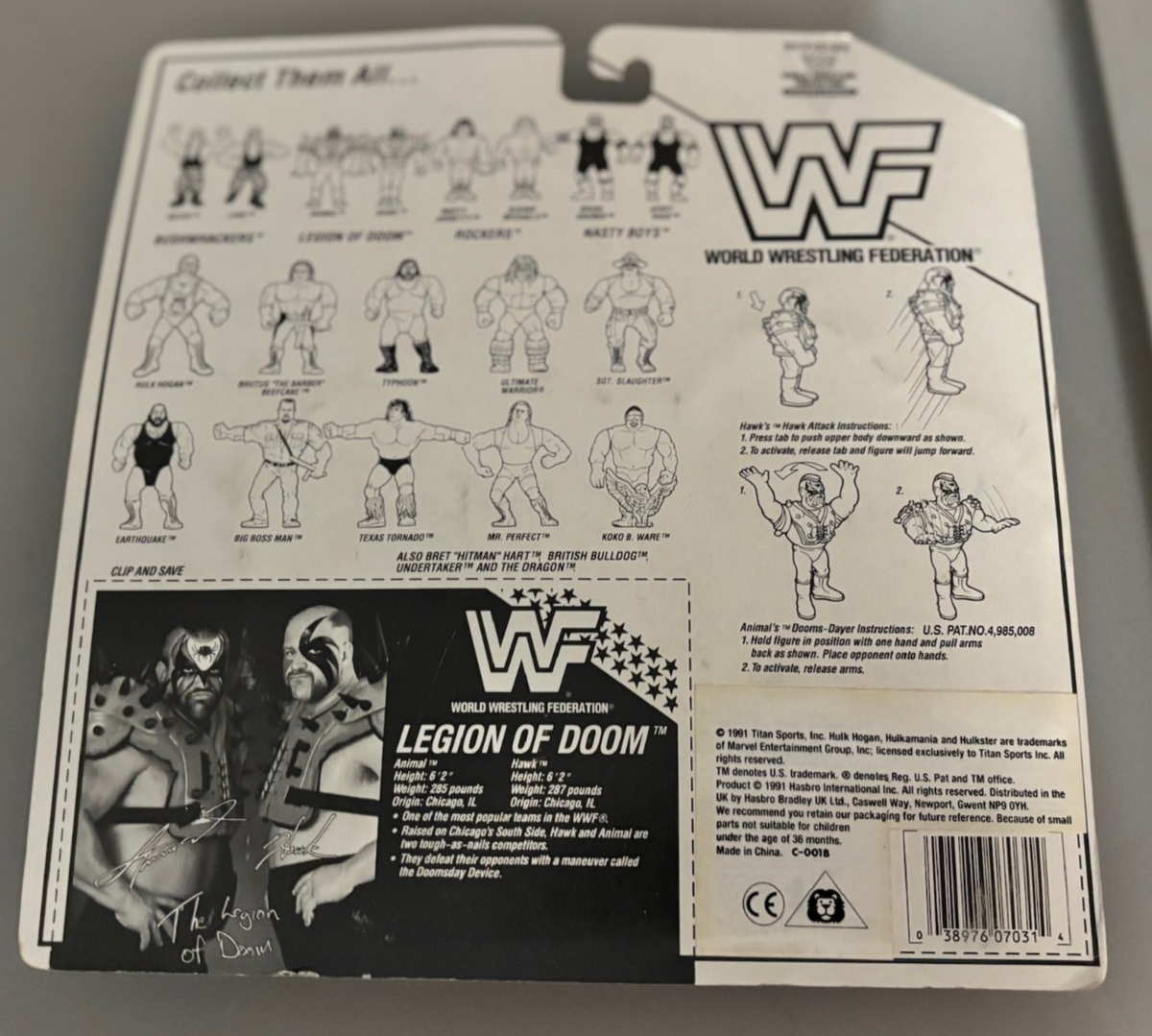 1991 Hasbro Legion of Doom Animal Hawk Set WWE WWF Wrestling 4