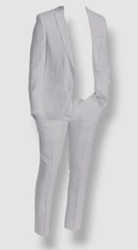 Bar III Men's White Linen Slim 2-Piece Jacket  Pants Suit Size 36S 30W-30L
