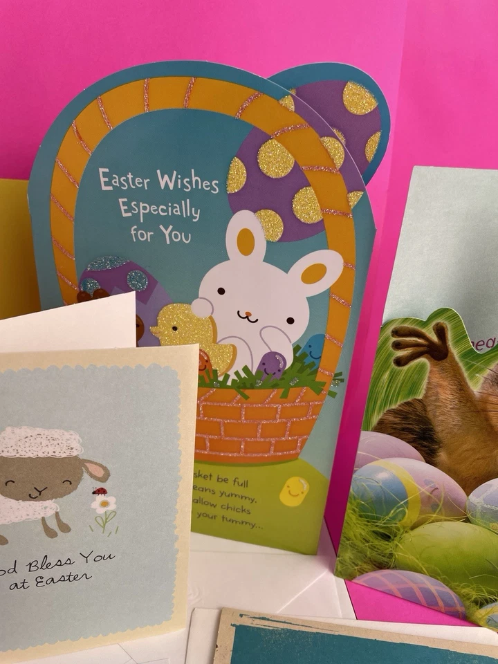 HUGE 12 -LOT EASTER PAPYRUS /AMERICAN GREETINGS CARDS KIDS -LOADS STICKERS! $60 - Image 4 of 4