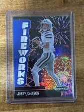 2025 Panini Prizm Black - Fireworks Avery Johnson #7 Blue Prizm /199 (RC)
