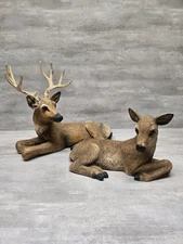 Vintage 1984 HOMECO Buck And Doe Figurine Set