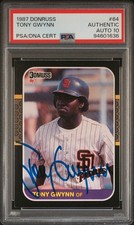 Tony Gwynn HOF Signed 1987 Donruss #64 San Diego Padres PSA/DNA 10 AUTO Rare