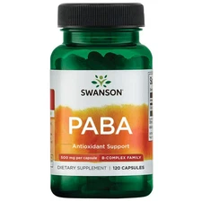Swanson PABA - Powerful B Complex for Red Blood Cell Formation (120 Caps, 500mg)