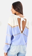 For Love  Lemons Arielle Tie Back Sweater Sz Small