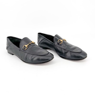 Gucci Brixton Horsebit Flat Loafers Black Leather Size 39 US  display picture 3