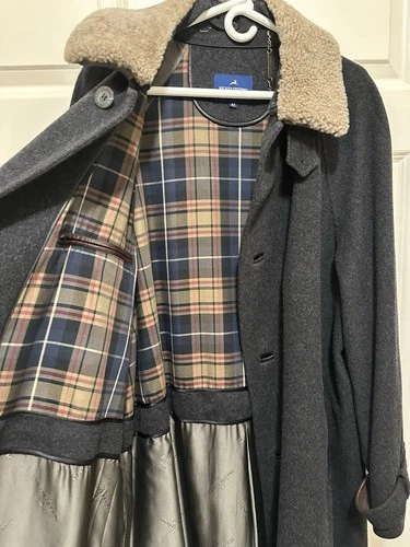 Hickey Freeman Charcoal Gray Wool Overcoat Size 42 image 14