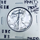 1944 D BU GEM LIBERTY WALKING SILVER HALF UNC MS+++ U.S. MINT RARE COIN 7450