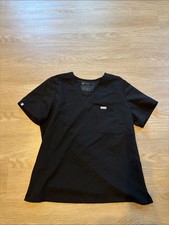 Figs Women s L Catarina Black Scrub Top Technical Collection No Tag Hospital