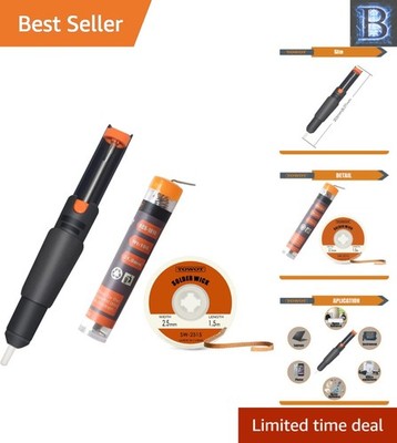 3-in-1 Solder Wick, Wire & Super Suction Pump Set for Electronics Repair