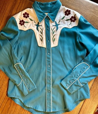 Scully Bluebird Western Shirt Matches Acme Bluebird Cowboy Boots Gene Autry