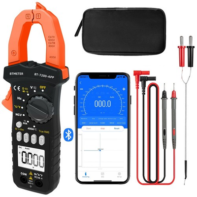 #ad BTMETER Digital Clamp Meter TRMS Multimeter AC DC Volt Amp Ohm NCV Data Logging $29.59