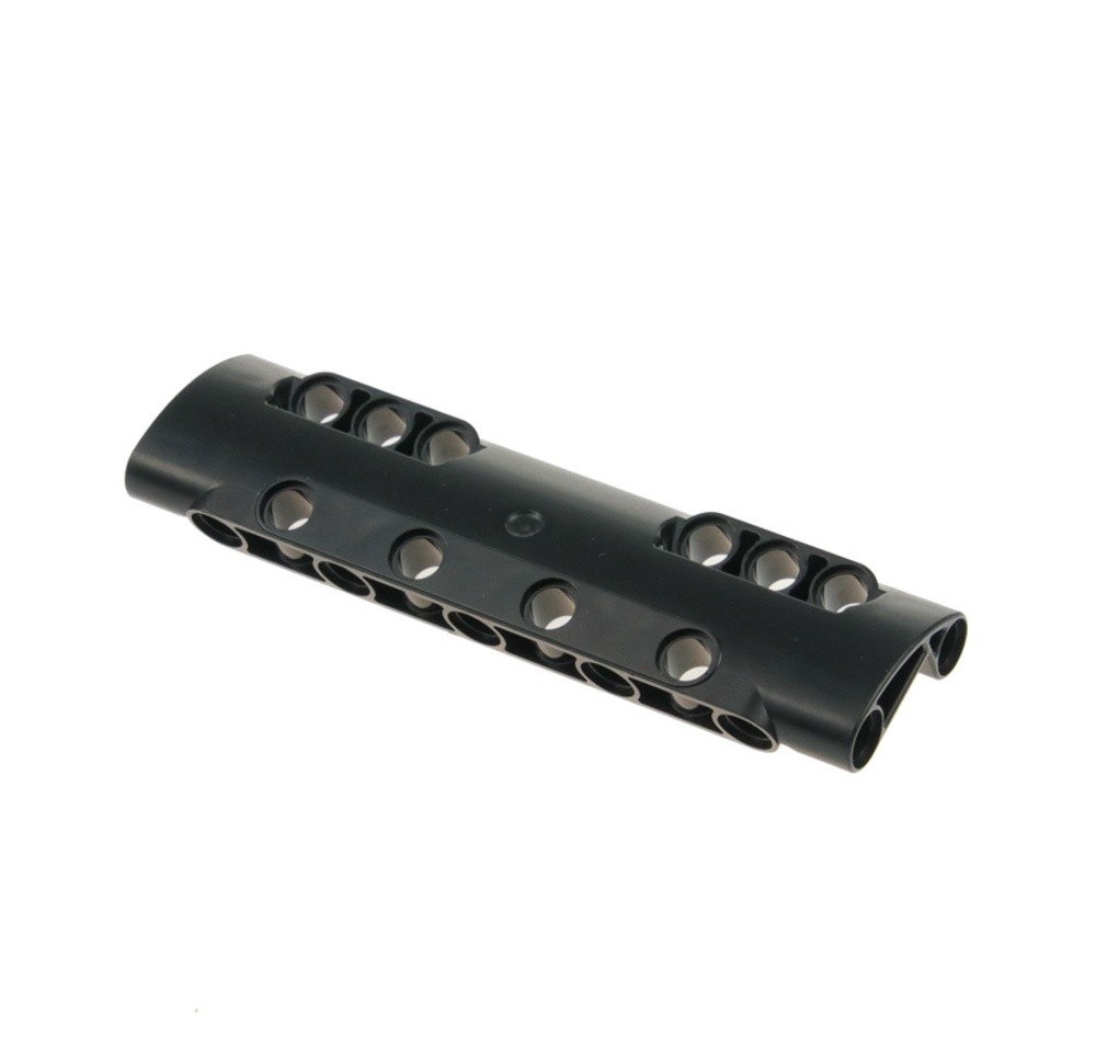 1X Lego Technic Curved Panel 11X3 Black 10 Pin Holes Cover 11954