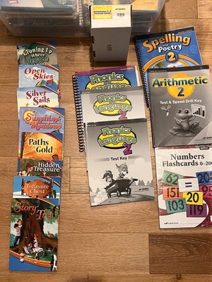 abeka 2nd grade reading books and teacher books, spelling, phonics with math