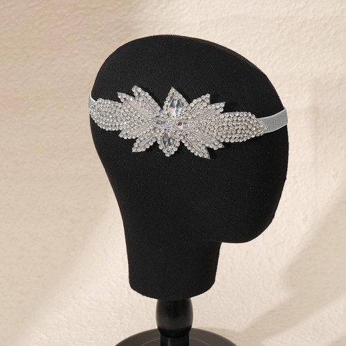 1920s Flapper Headpiece Rhienstone Roaring Headband Great Gatsby Hair Accessory - Picture 16 of 19