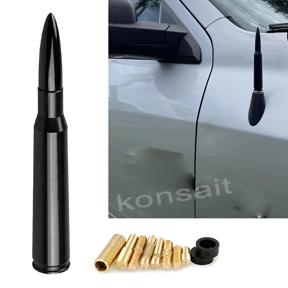 Black 50 Cal Bullet Antenna Fits For Car Dodge RAM 1500 2500 3500 4500 Trucks - Image 2 of 4