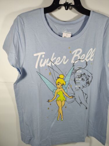 Disney Tinker Bell Fairy Women's Size Large Light Blue T-Shirt NWT - Picture 3 of 6