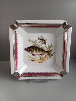   Limoges Aschenbecher | Europe Décor France | Vintage Fischdekor  