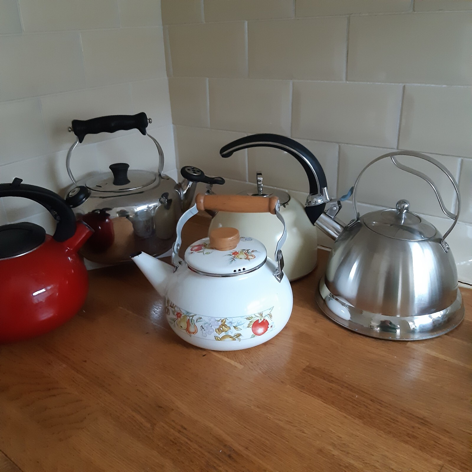 Kettles, Solid Stove, Gas Camping, wood burner, Silver, RED, Whistling
