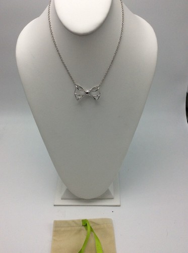 $75 Ted Baker Statement Geometric Silver Tone Bow Pendant Necklace A261 - Picture 4 of 10