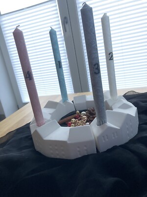 Adventskranz Häuserreihe Ohne Kerzen - Handmade - Neu