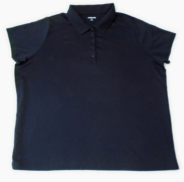 Women's 2X Lands End Black Short Sleeve Supima Cotton Polo RN62830 eBay