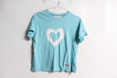 RAGGED Jeans Herren T-Shirt mit Herzprint - Blau - Größe Large L (L23)