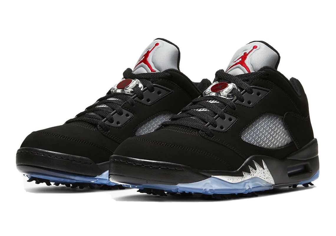 Air Jordan Retro 5 V Low Golf Shoes Cleats Black Metallic Air Jordan Retro 5 V Low Golf Shoes Cleats Black Metallic