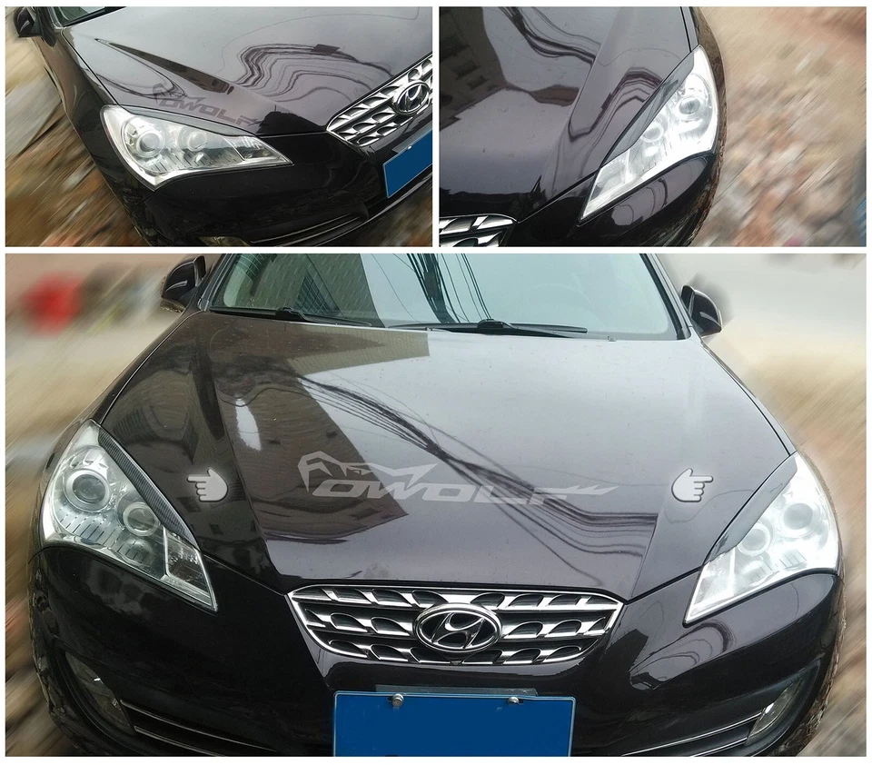 Faro de párpado de fibra de vidrio FRP negro mate para Hyundai Genesis Coupe 10 Foto 4 de 4