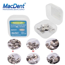 50Pcs Dental Metal Matrices Matrix Band Sectional Contoured Refill S/M/L 50μm