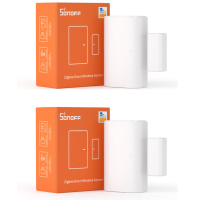 2 Pack SONOFF Zigbee Door Window Monitoring Sensor Remote Alarm Smart Automation