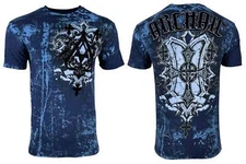 Archaic by Affliction Men's T-Shirt Helix Biker Cross Y2K S-5XL