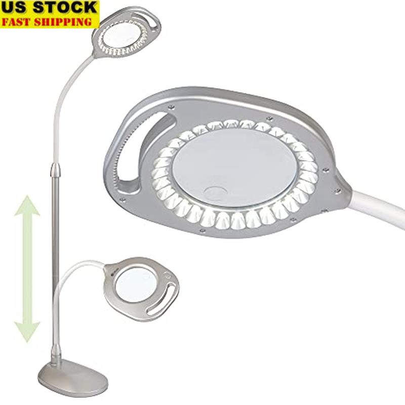 2-In-1 LED Magnifier Lamp Natural Daylight Flexible Neck Craft Reading Sewing US