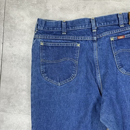 Vtg Lee Riders Denim Blue Jeans Size 36x31 Talon Zipper Union Made Leather Tag - Picture 18 of 24