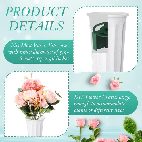Domensi 2 Pcs Cemetery Vase Inserts Plastic Cemetery Flower Holder for Grave ... - Picture 3 of 7