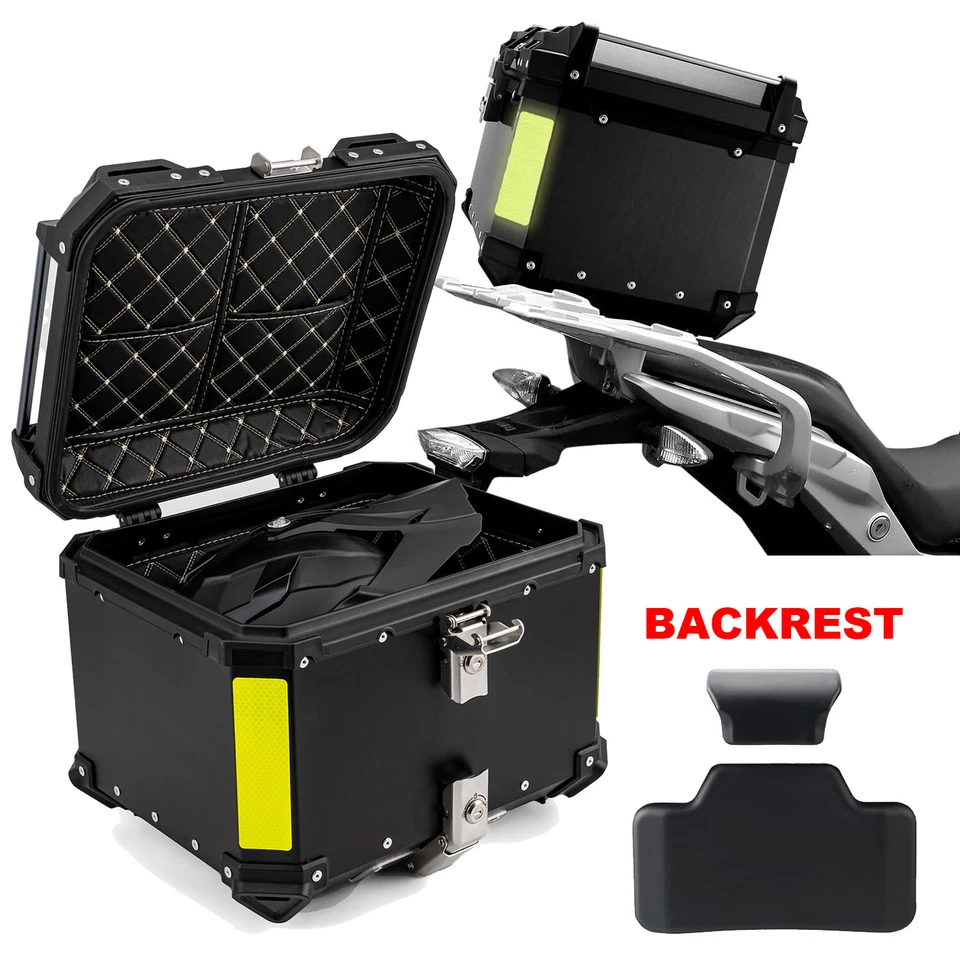 45L Rear Motorcycle Top Case Tail Box Waterproof Luggage Scooter Trunk Storage - Imagem 4 de 4