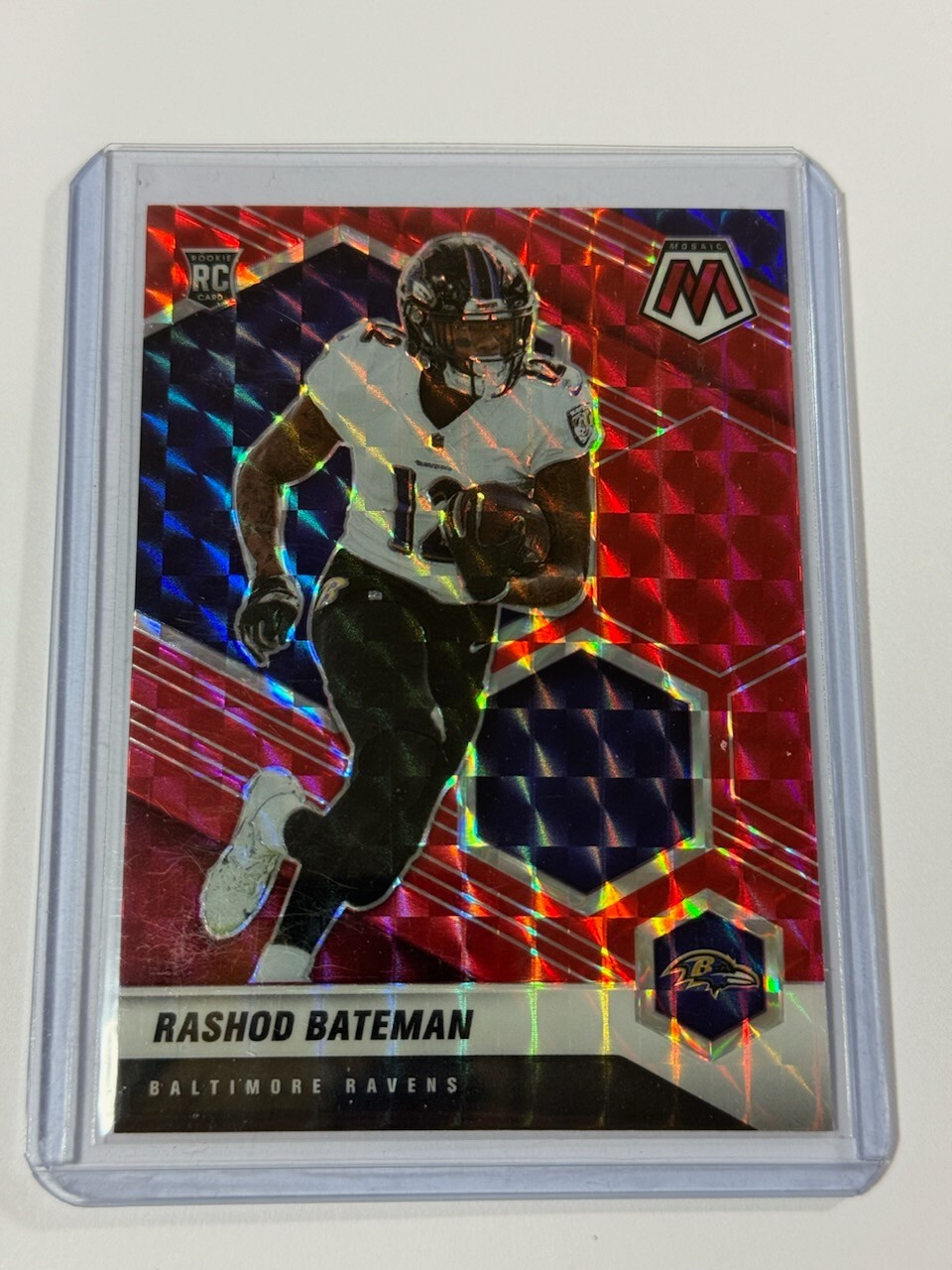 2021 Mosaic Rashod Bateman Red Prizm Rookie Card RC #310 Ravens